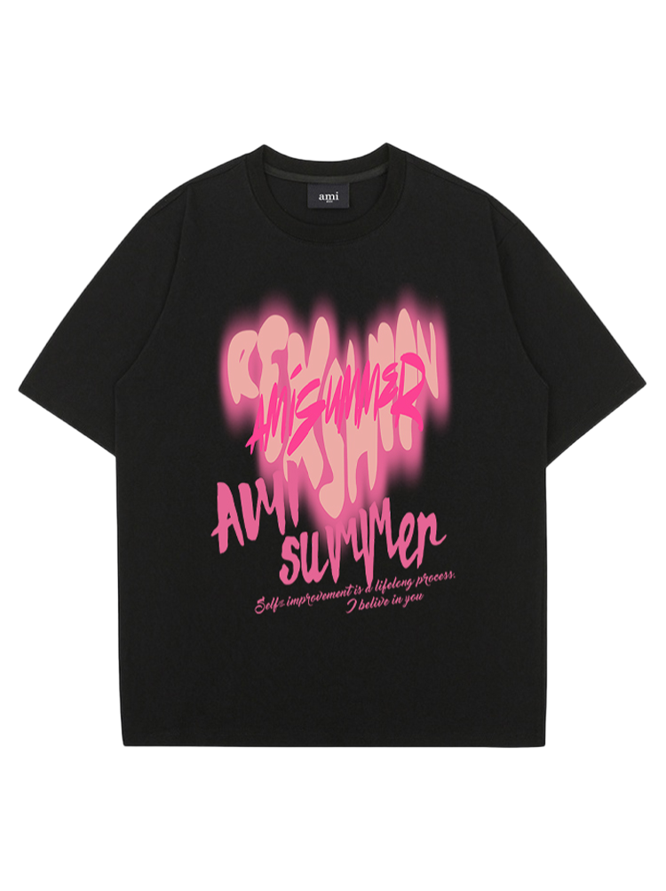 Heart Print Short-Sleeve THOM TREND