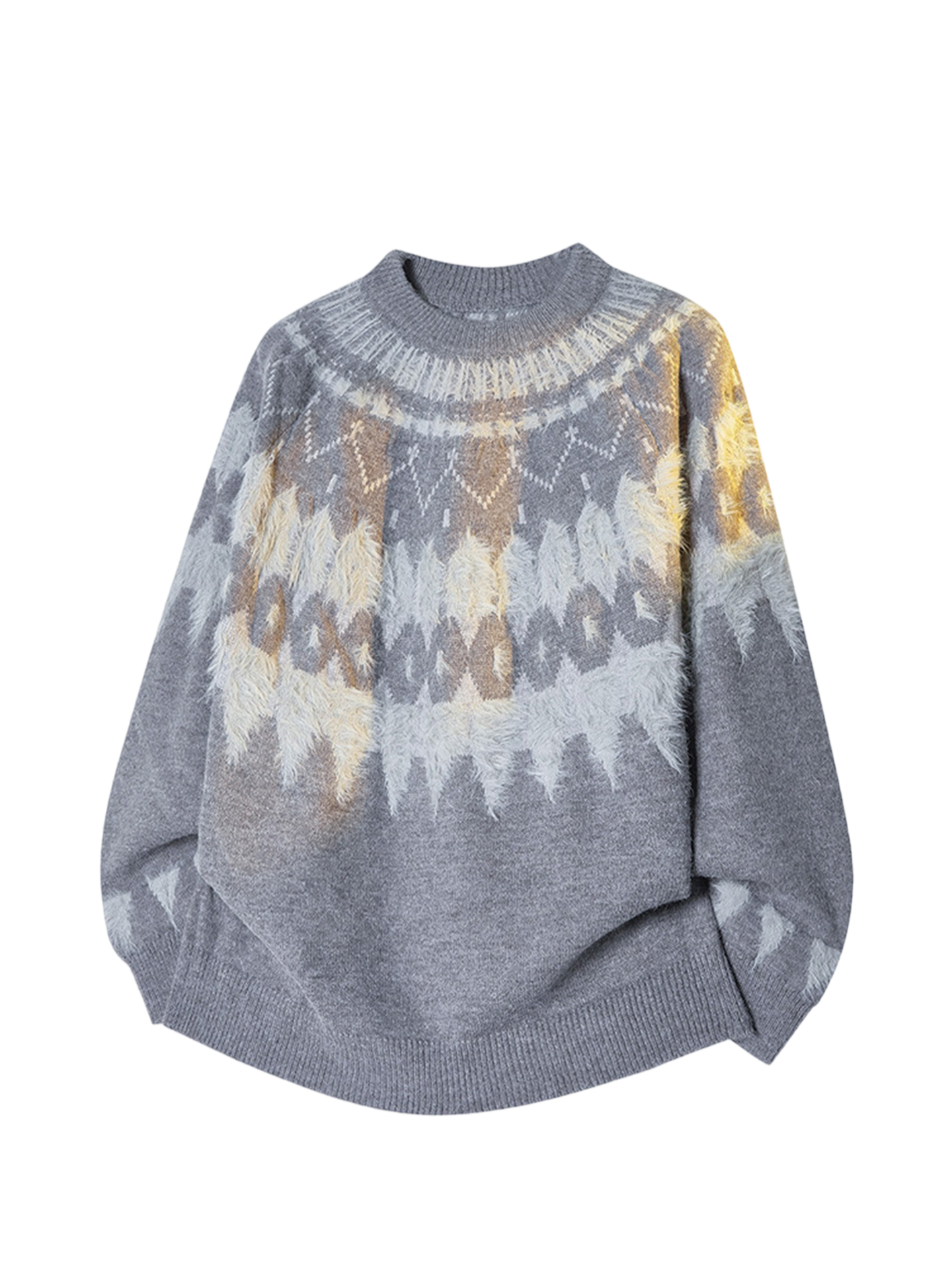 Fair Isle cable knit sweater THOM TREND