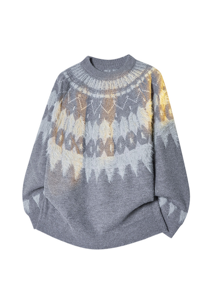Fair Isle cable knit sweater THOM TREND