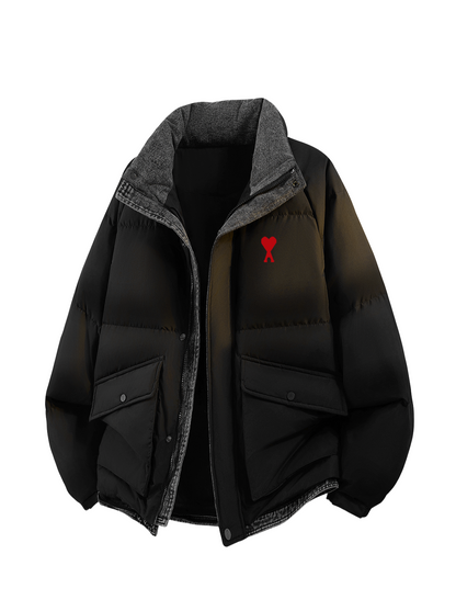 Denim patchwork down jacket THOM TREND