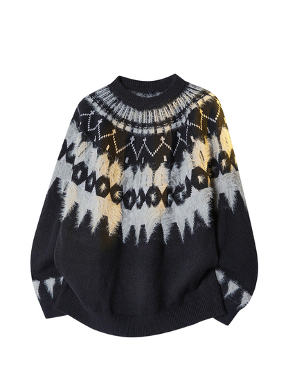 Fair Isle cable knit sweater THOM TREND