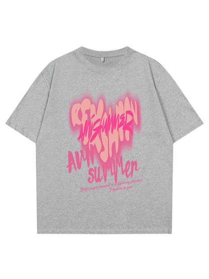 Heart Print Short-Sleeve THOM TREND