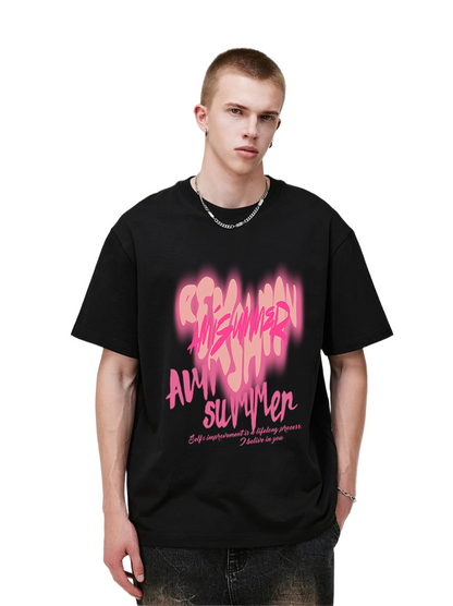 Heart Print Short-Sleeve THOM TREND