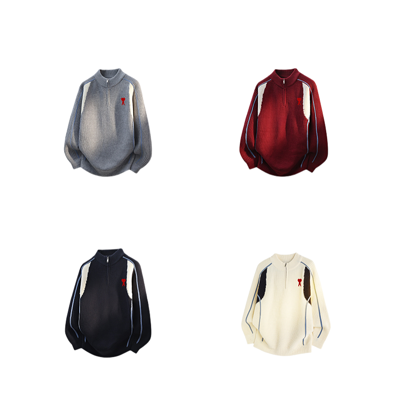 Patchwork half-zip sweater THOM TREND