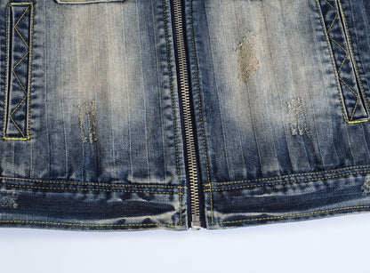 New-DSQ2 25ss zipper Denim Vest coat