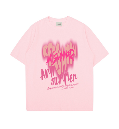 Heart Print Short-Sleeve THOM TREND